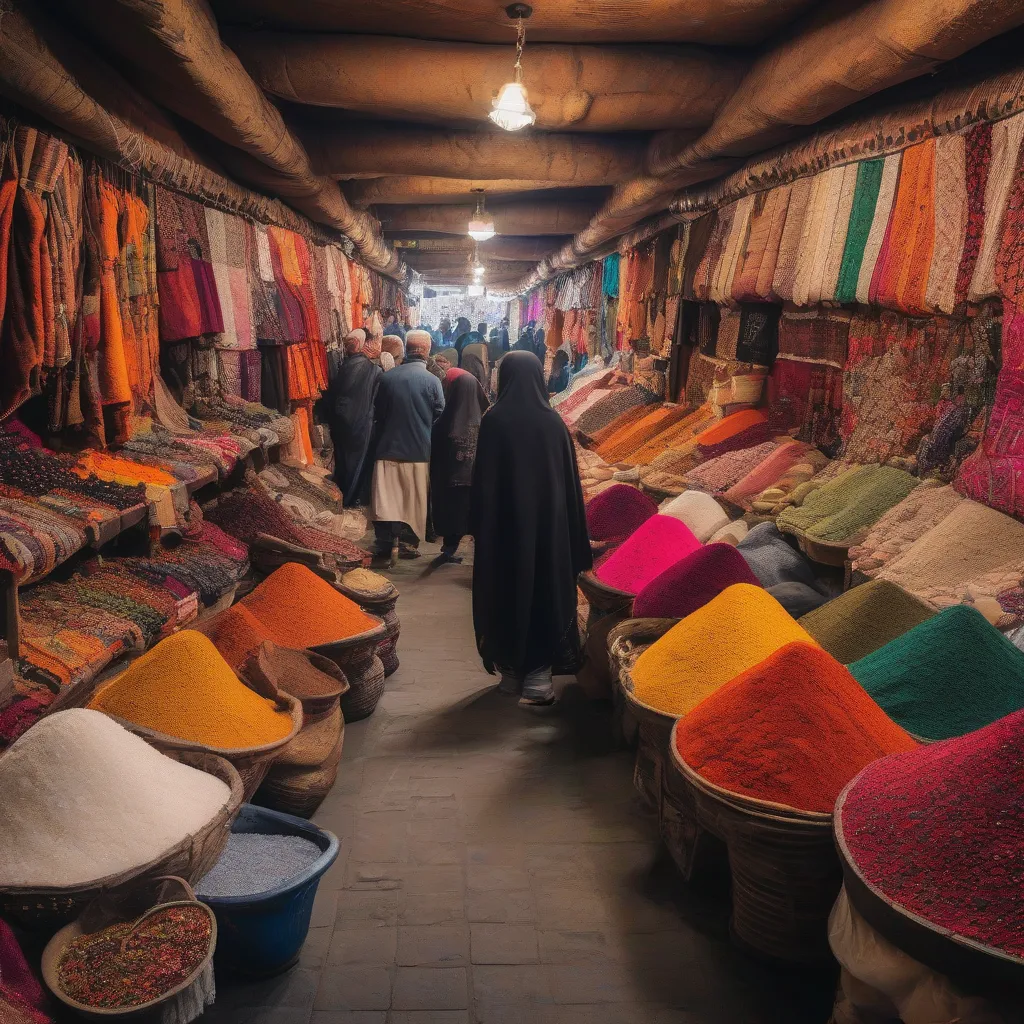 Bustling Iranian bazaar